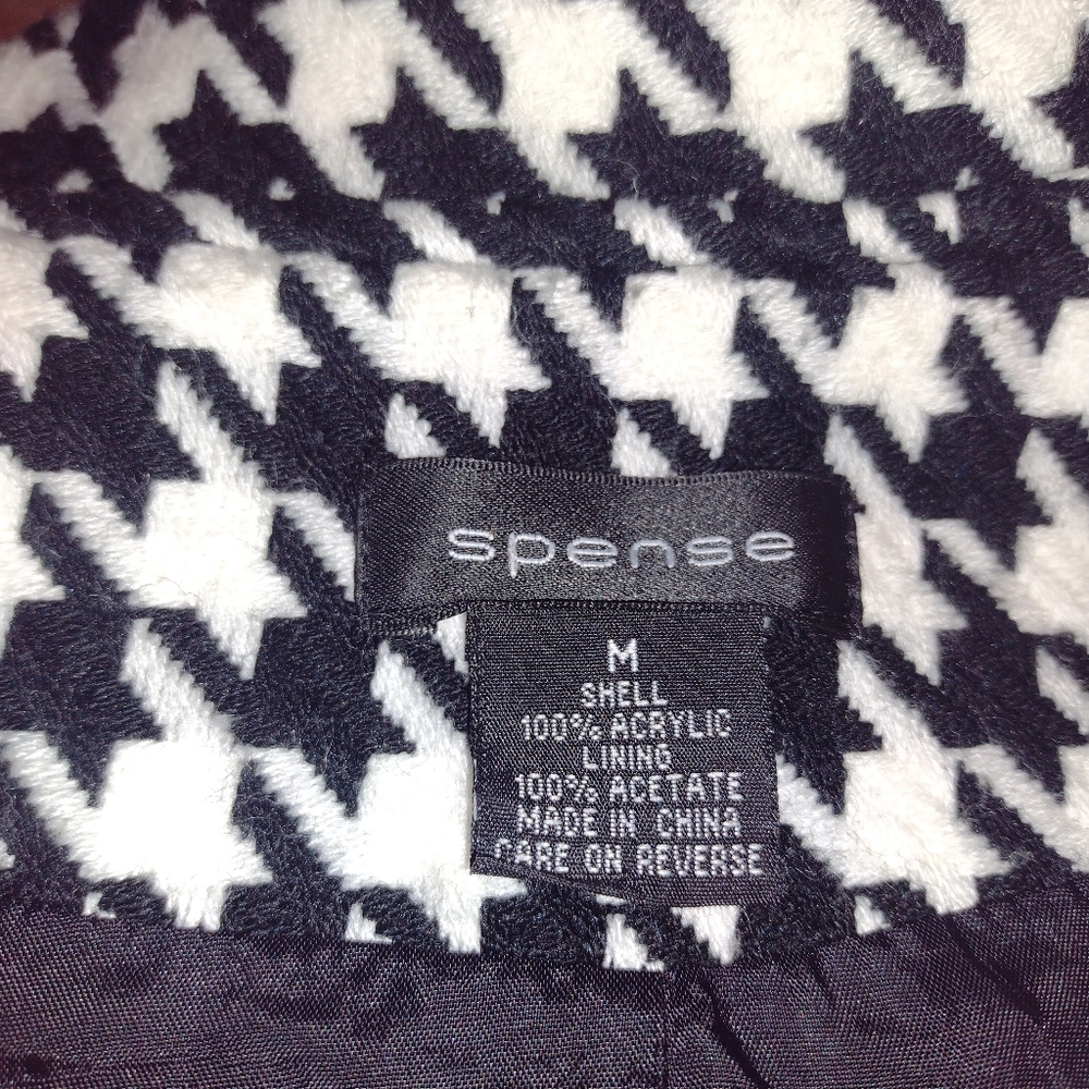 Cropped Houndstooth Checked Jacket - image 8